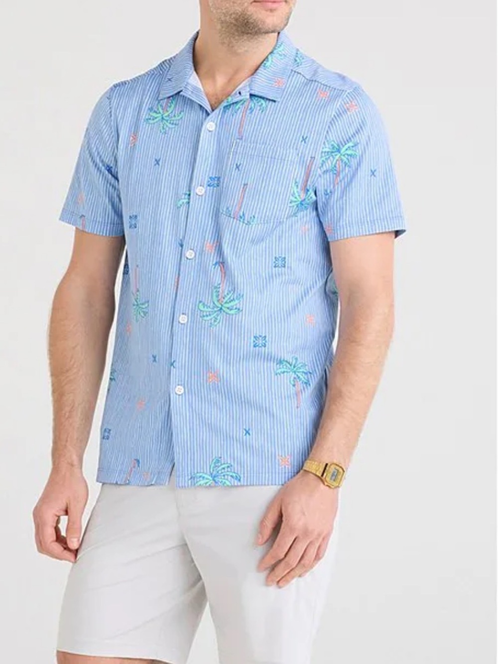 SAXX Droptemp Dry Resort Palmtastic Shirt, Size Large NWT